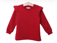 Ruffle Sweatshirt-Red
