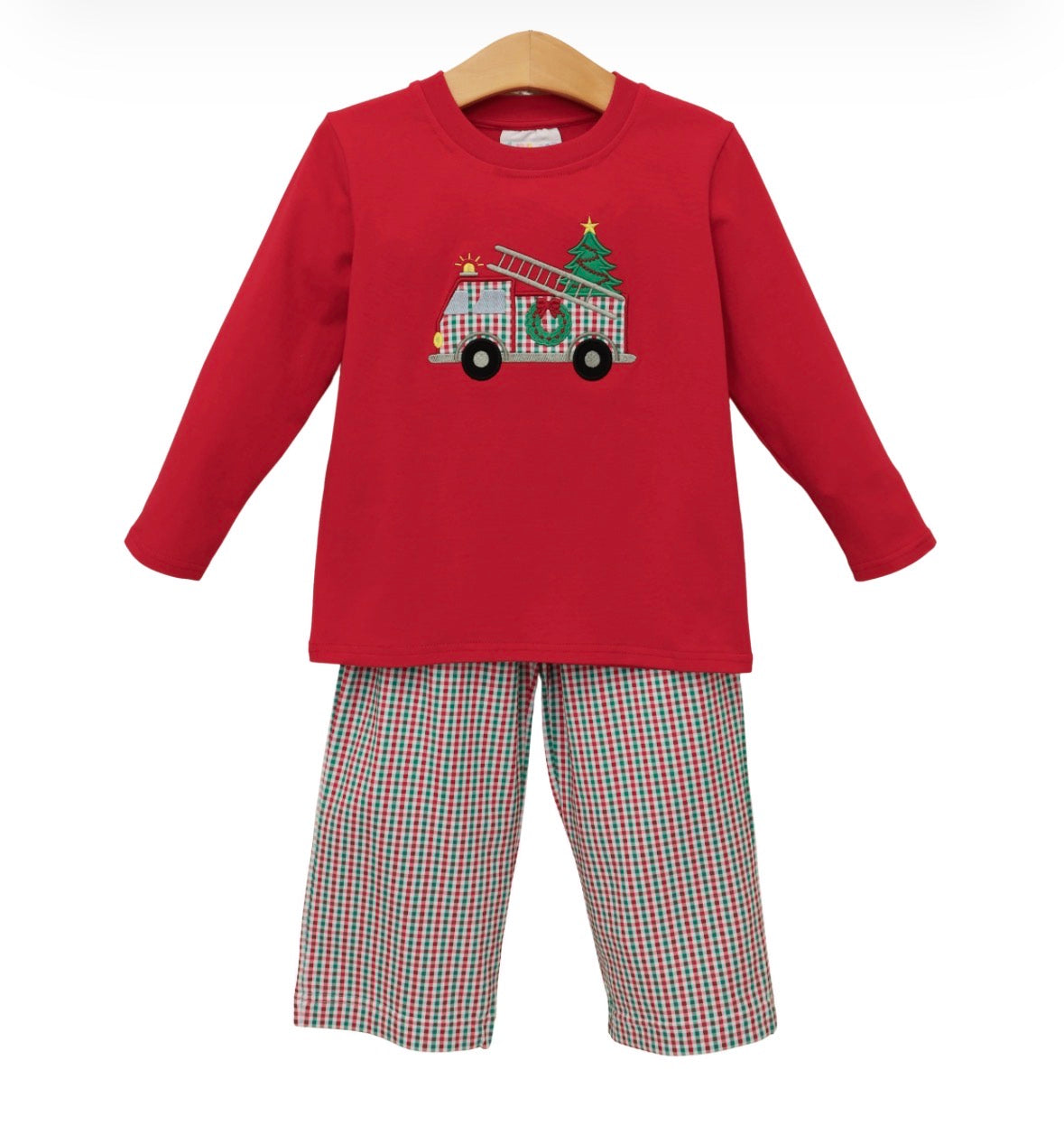 Festive Firetruck Pants Set