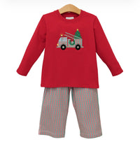 Festive Firetruck Pants Set