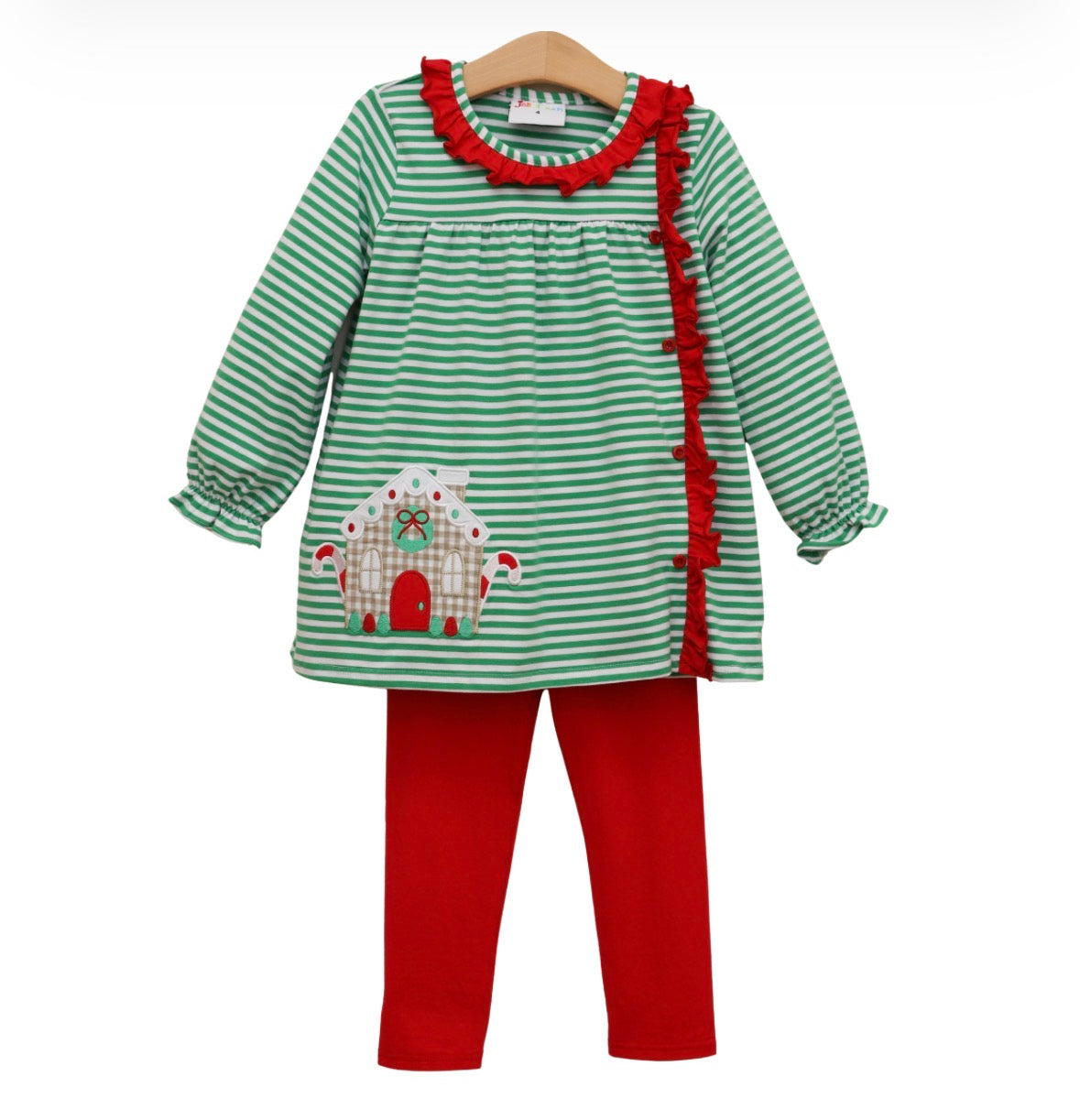 Christmas Cottage Ruffle Pants Set