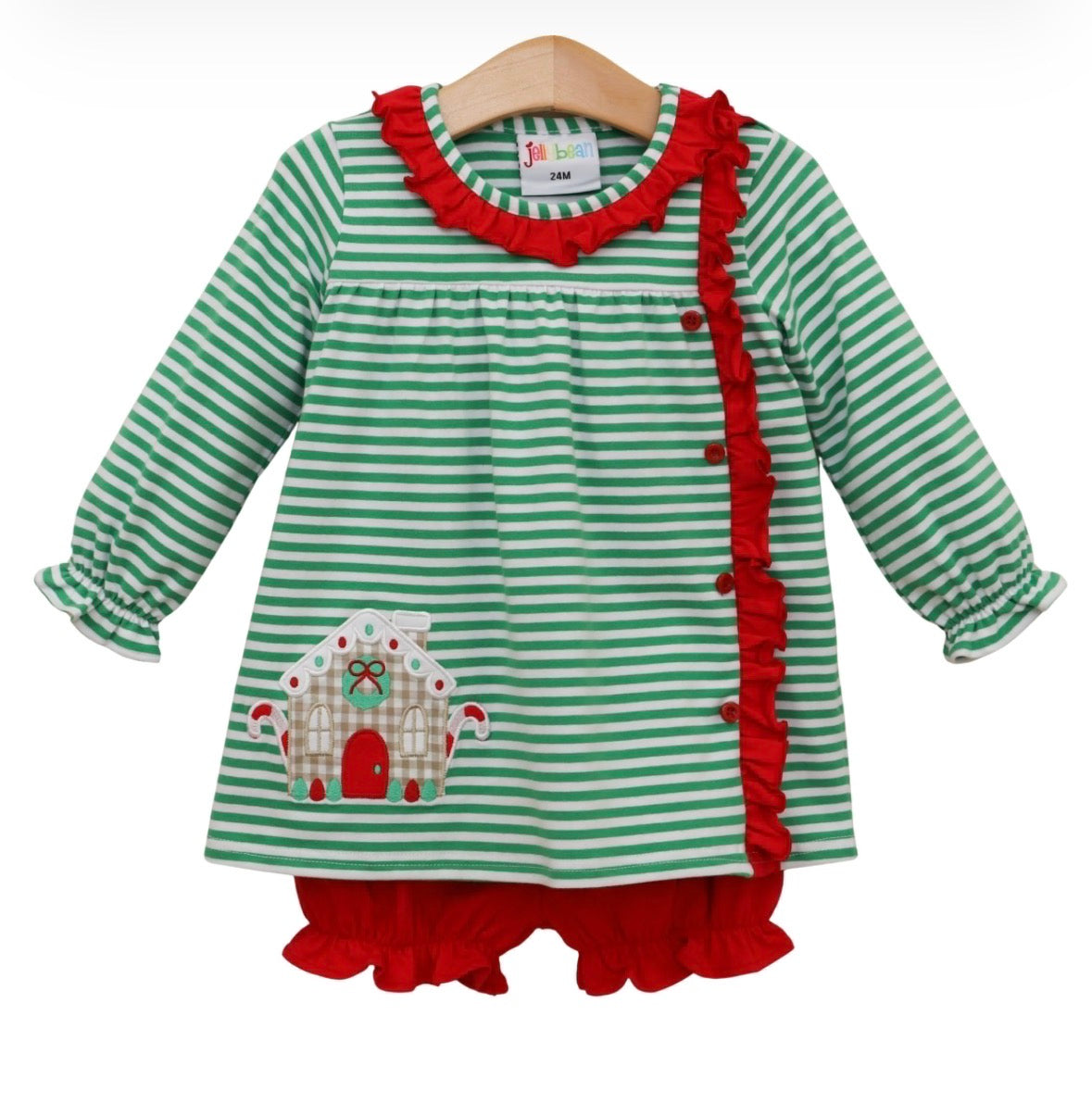 Christmas Cottage Ruffle Bloomer Set