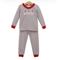 Christmas Candy Stripe Santa Ruffle Set