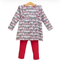 Bows & Baubles Christmas Flutter Pants Set