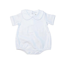 Short Sleeve Piped Collar Romper