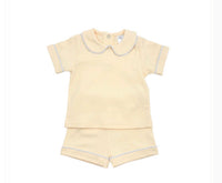 Short Sleeve Piping Collar Set
