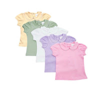 Scalloped Short Sleeve Collared Shirt