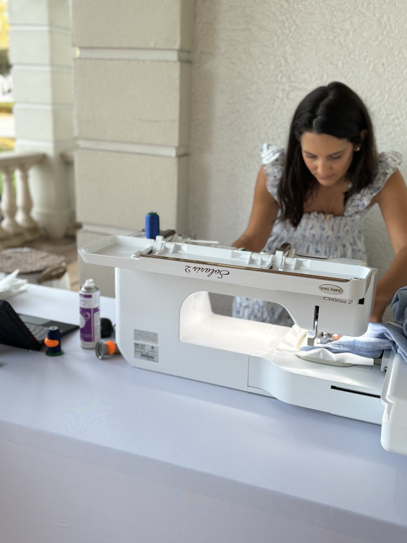 Ashley working live, on-location.